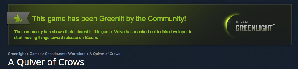 A Quiver of Crows Greenlit on Steam on January 26, 2015